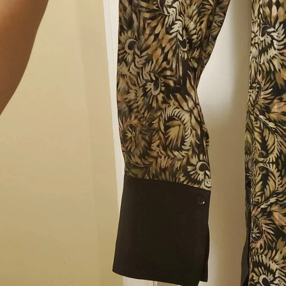 BCBGMaxAzria Green and Black Midi Dress - Picture 5 of 5